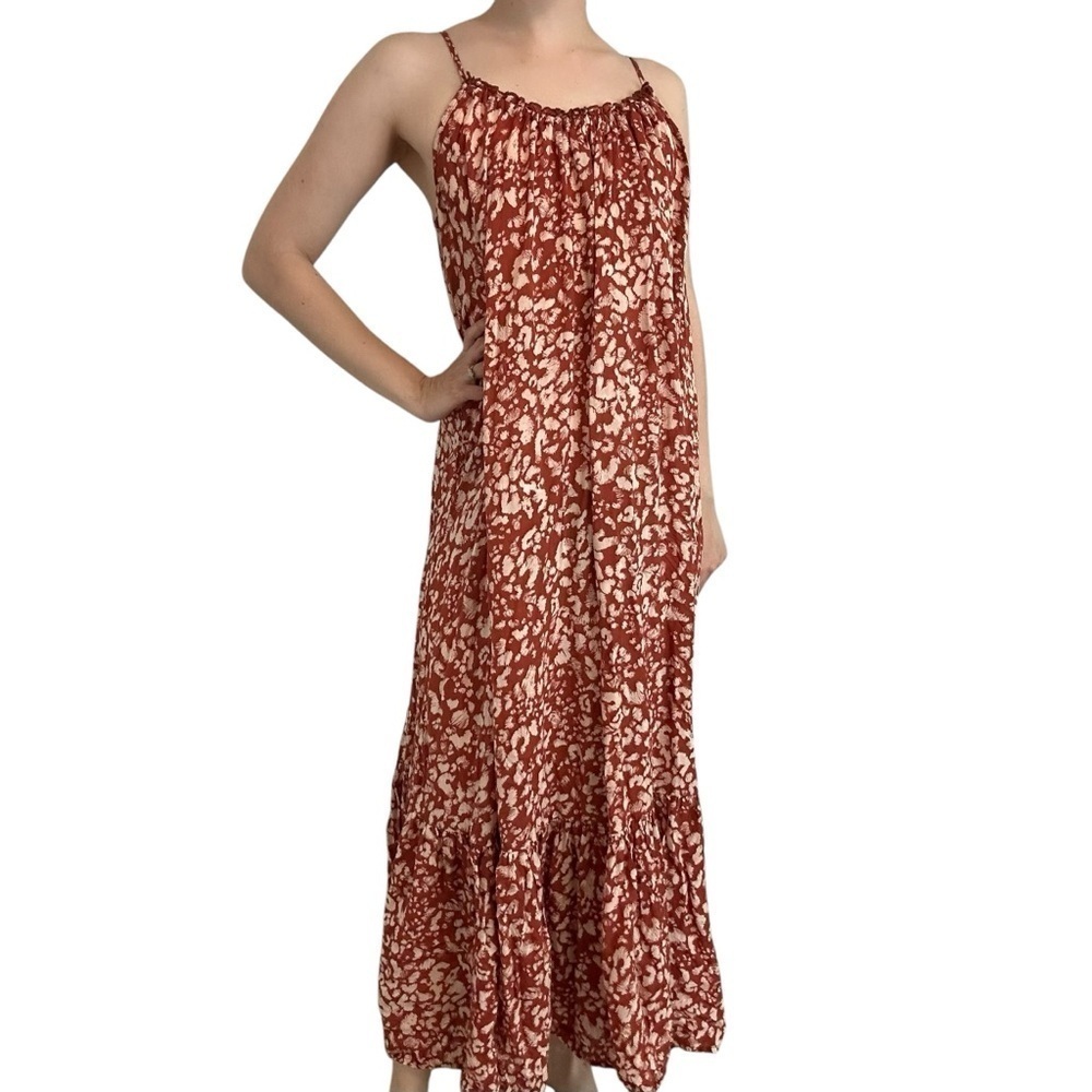 Anthropologie Flounced Maxi Dress Lounge Oversized Boho Tank Summer Size Medium - Picture 7 of 7